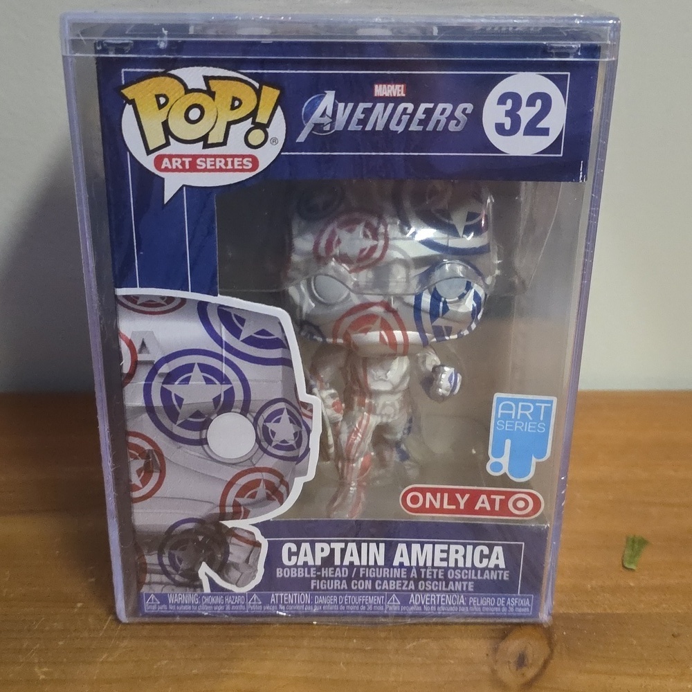 Funko Art Series Captain America Figure with Red, Blue, and Silver